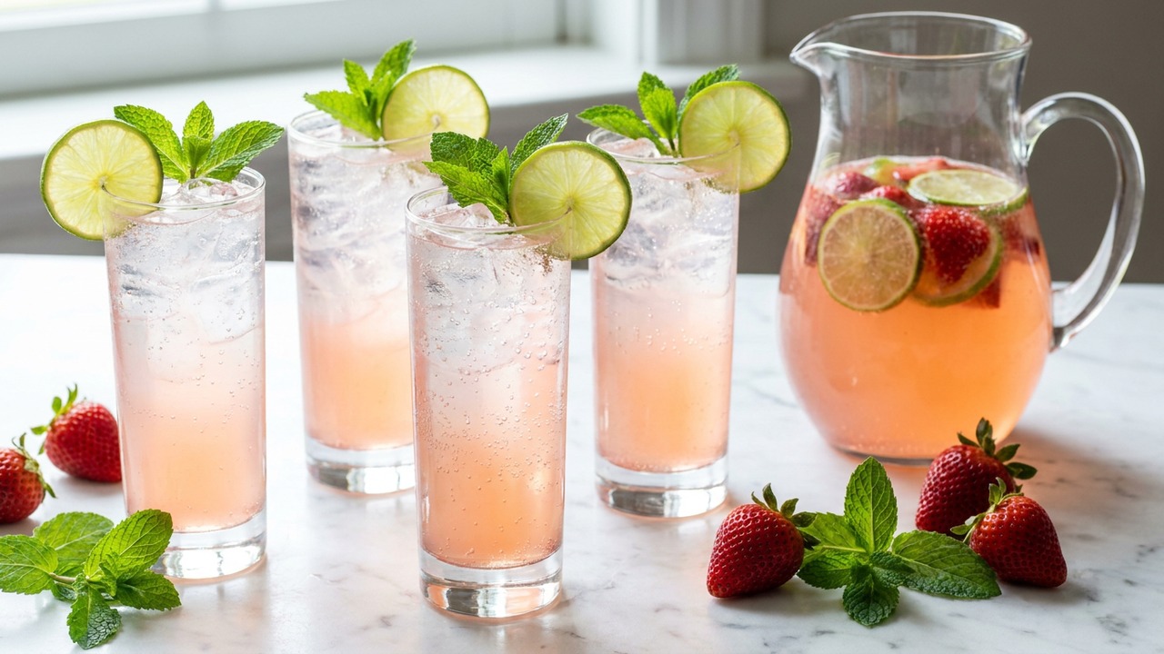 Strawberry Mint Limeade Mocktail
