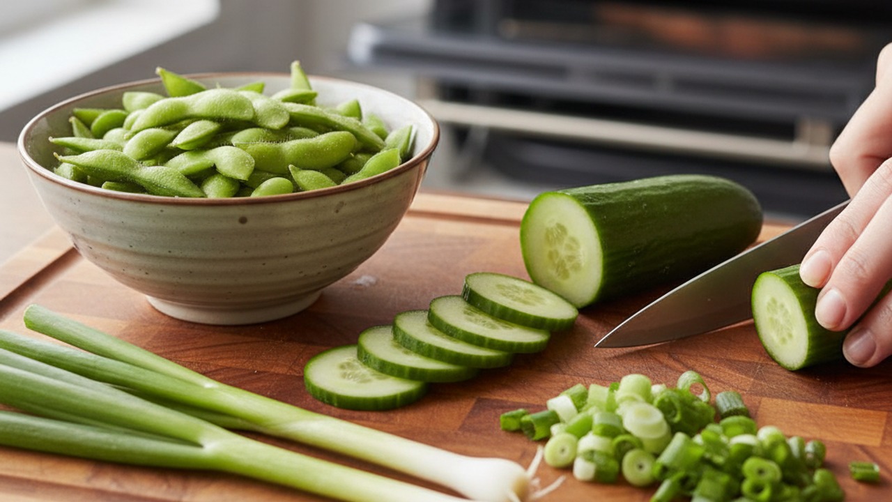 Prepare the vegetables and toppings