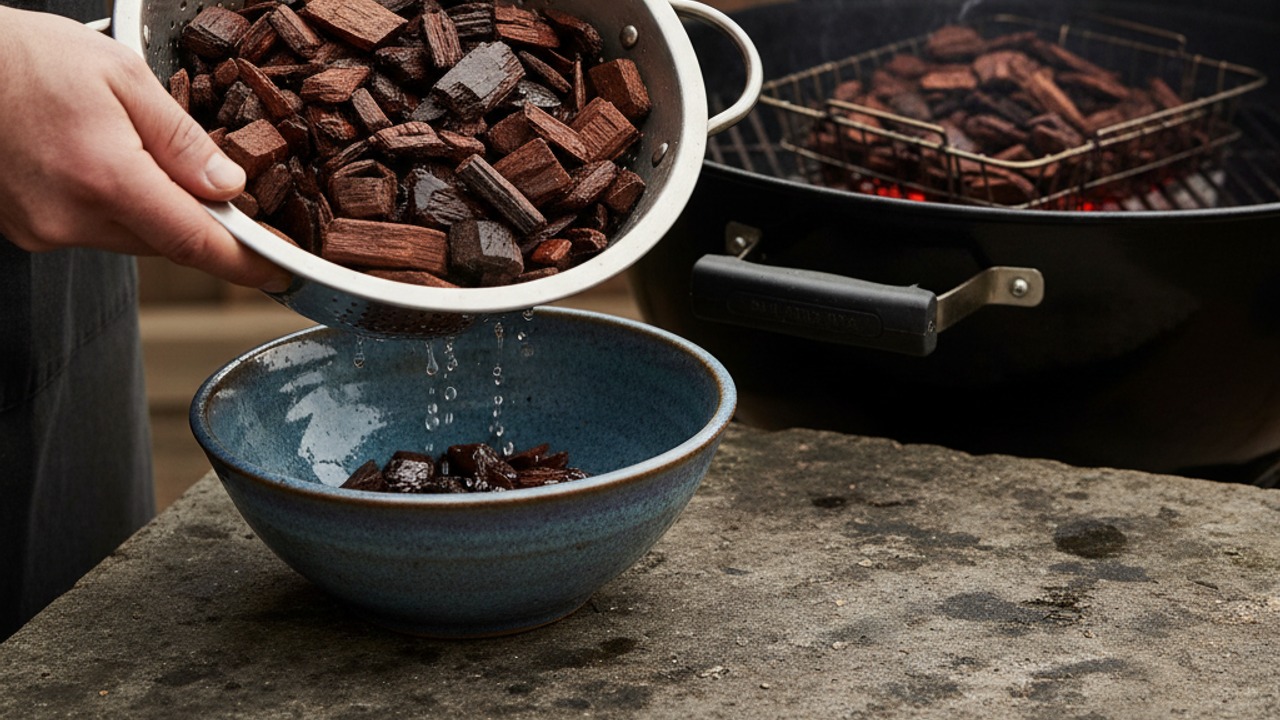 Prepare smoker and wood chips