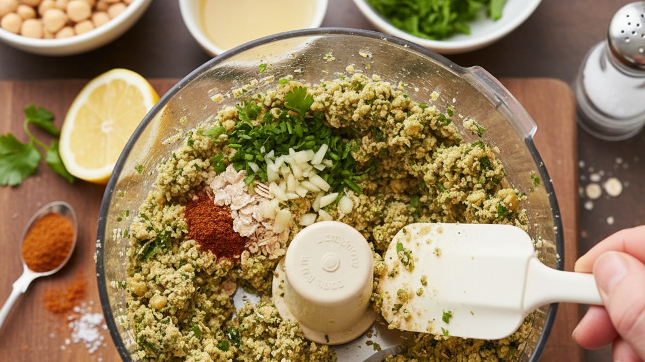 Prepare the falafel mixture