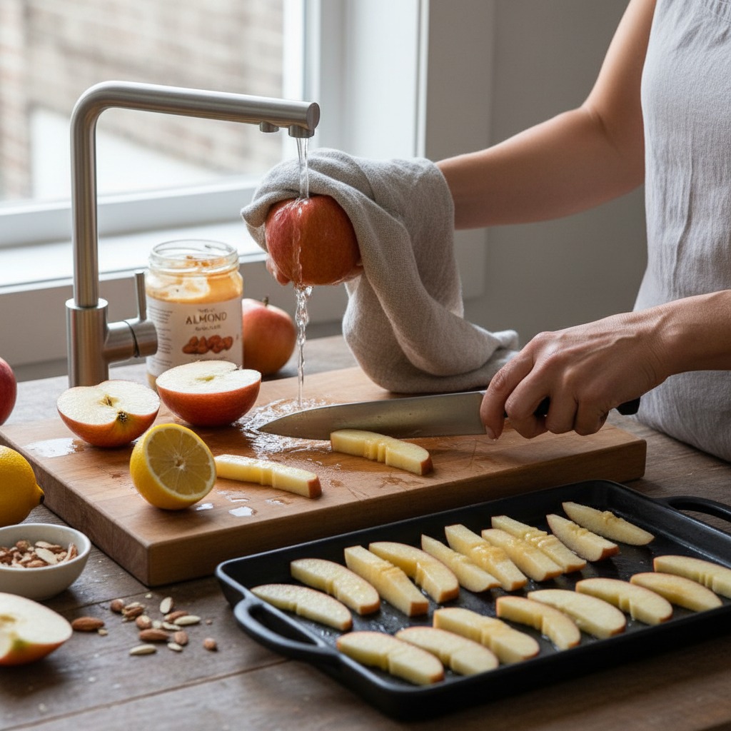 Prep and slice the apples