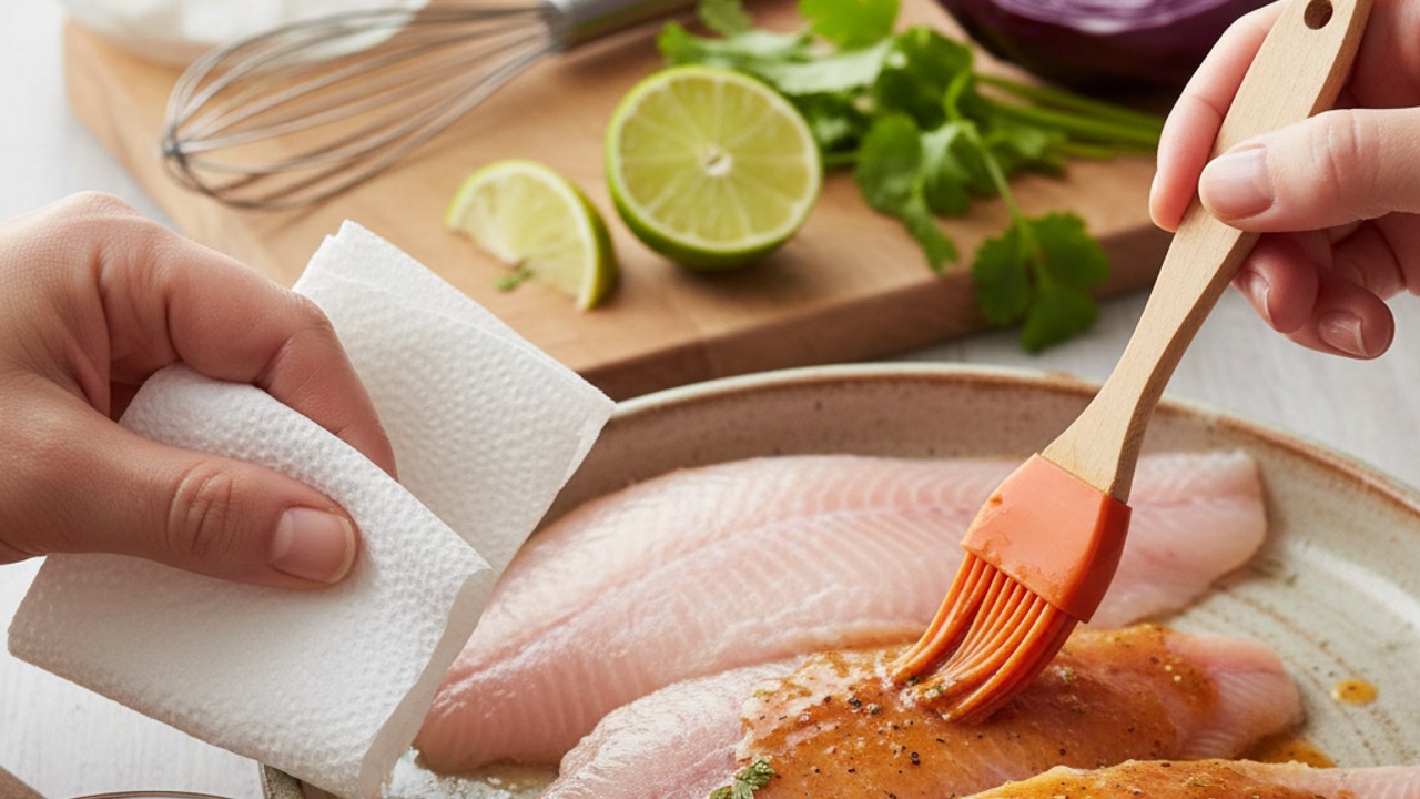 Marinate and season the tilapia