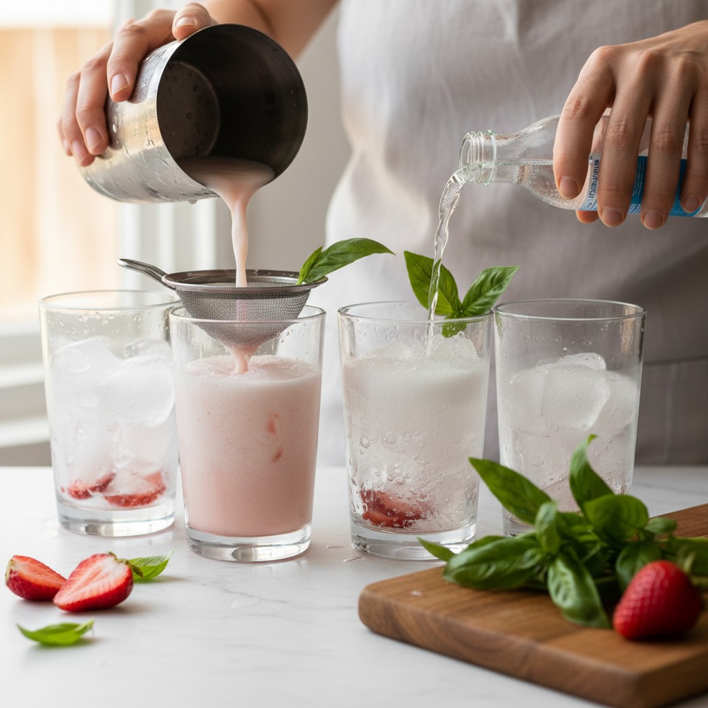 Build the Gin Fizz and garnish