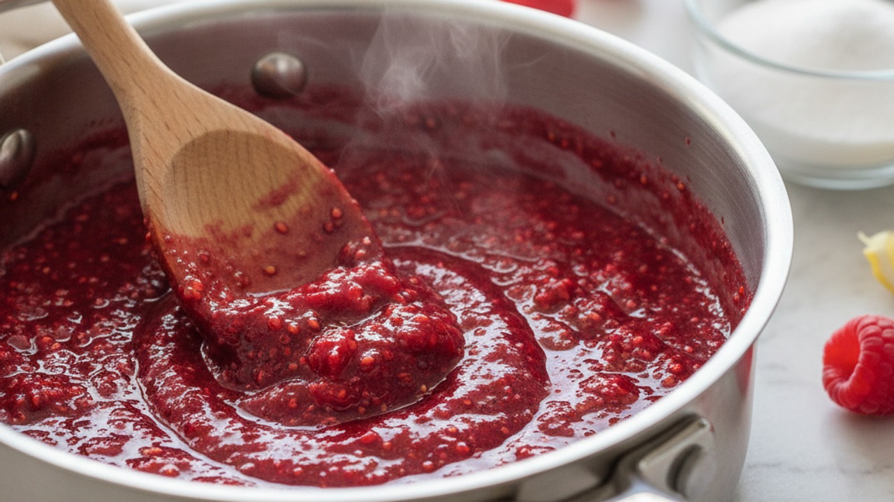 Cook the raspberry swirl
