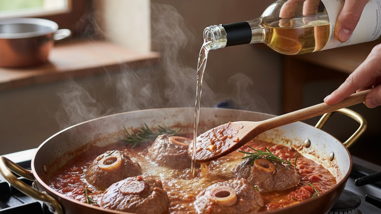 Deglaze and assemble the braise
