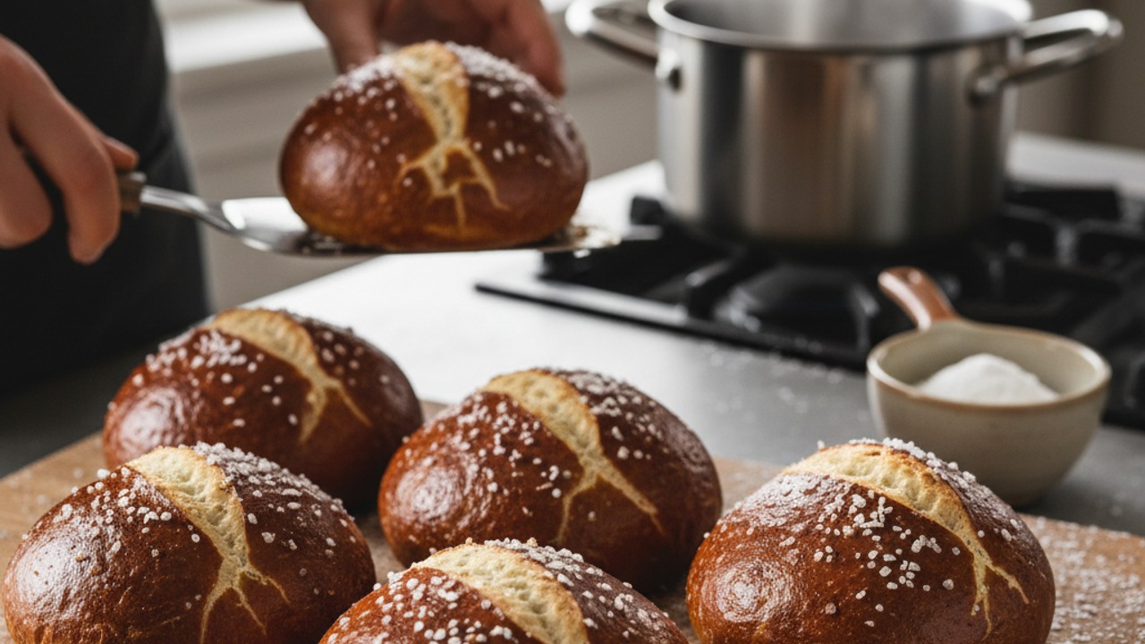 Quick homemade pretzel-bun suggestion (optional)