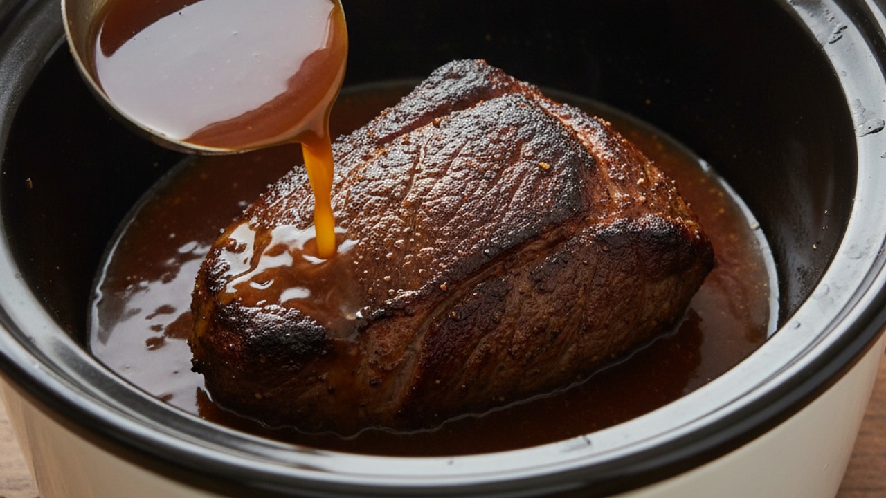Transfer roast and add broth