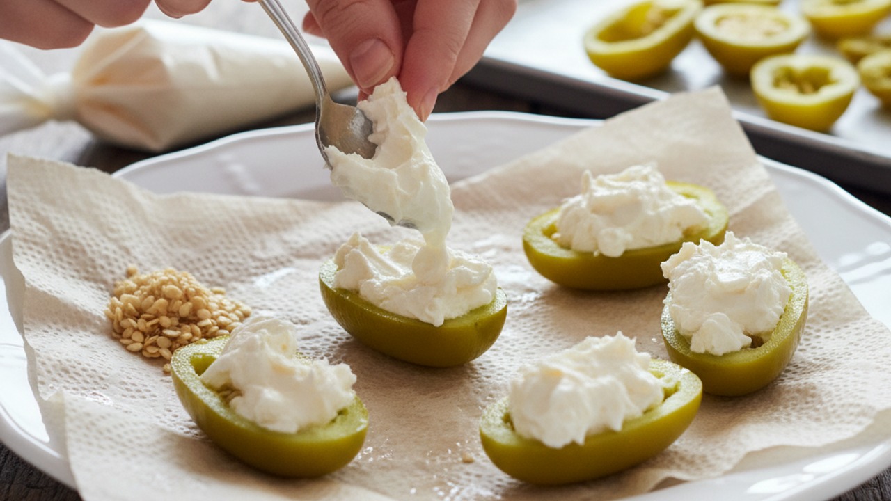 Prep and stuff the jalapeños