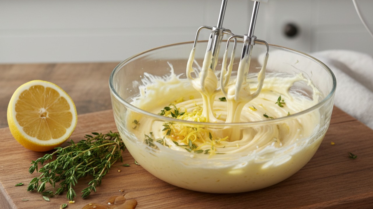 Make the lemon-thyme compound butter