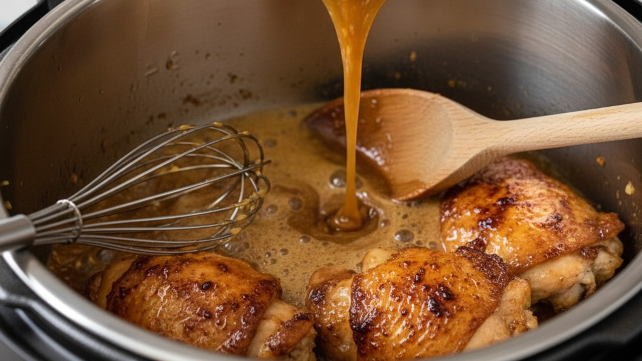 Make and add the honey-garlic sauce