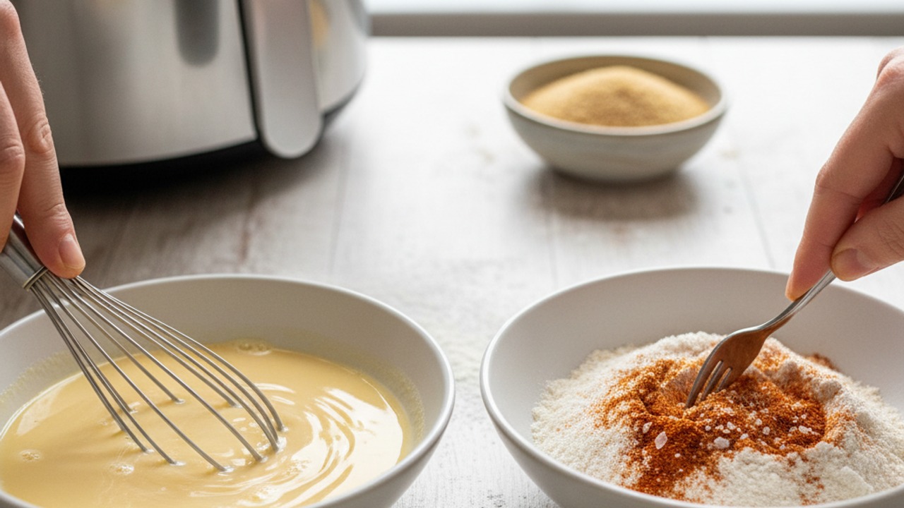 Prepare the wet and starch mixes