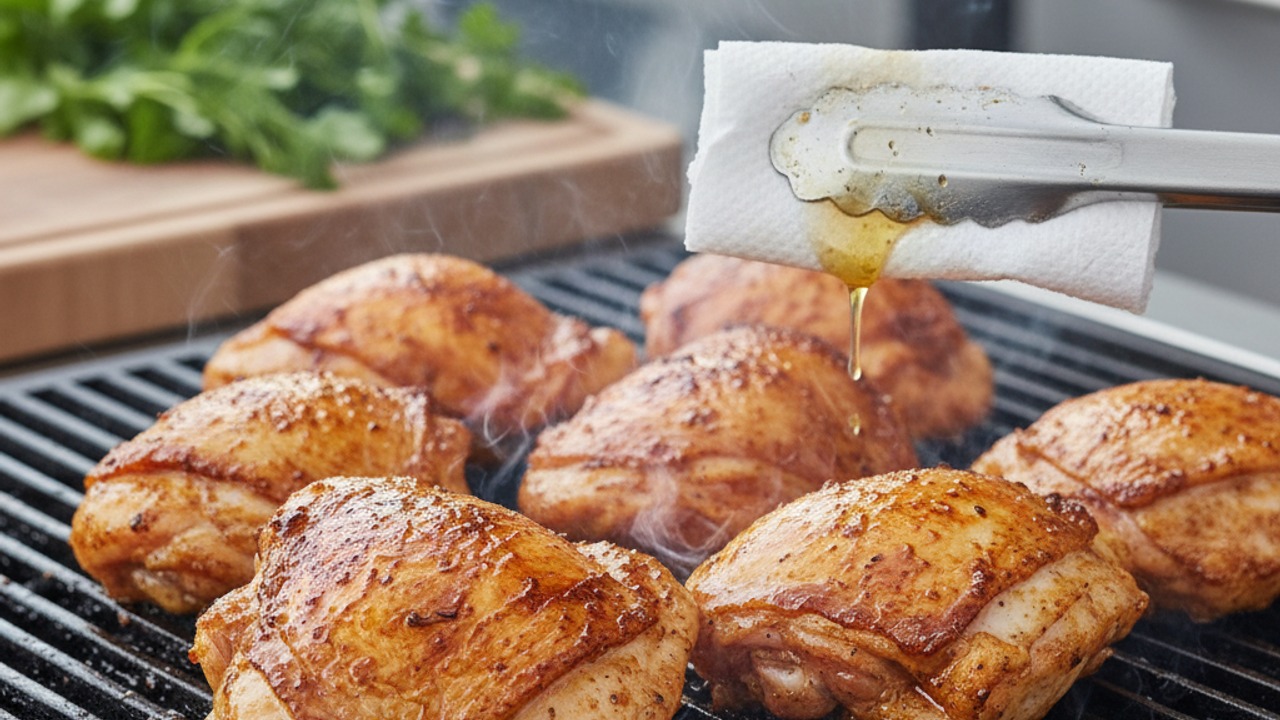 Sear skin-side down to render and crisp