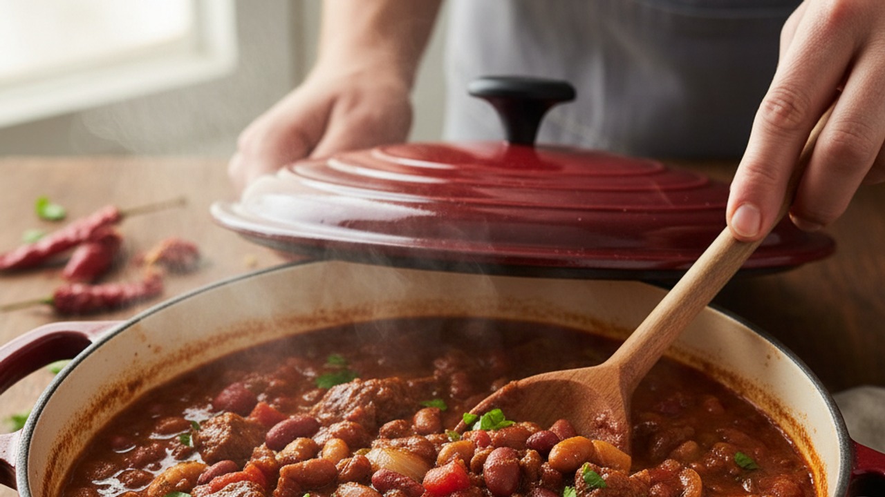 Simmer and add beans (if using)