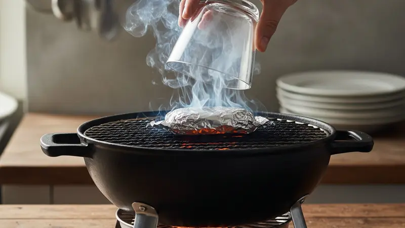 Smoke your glass over mesquite on the grill