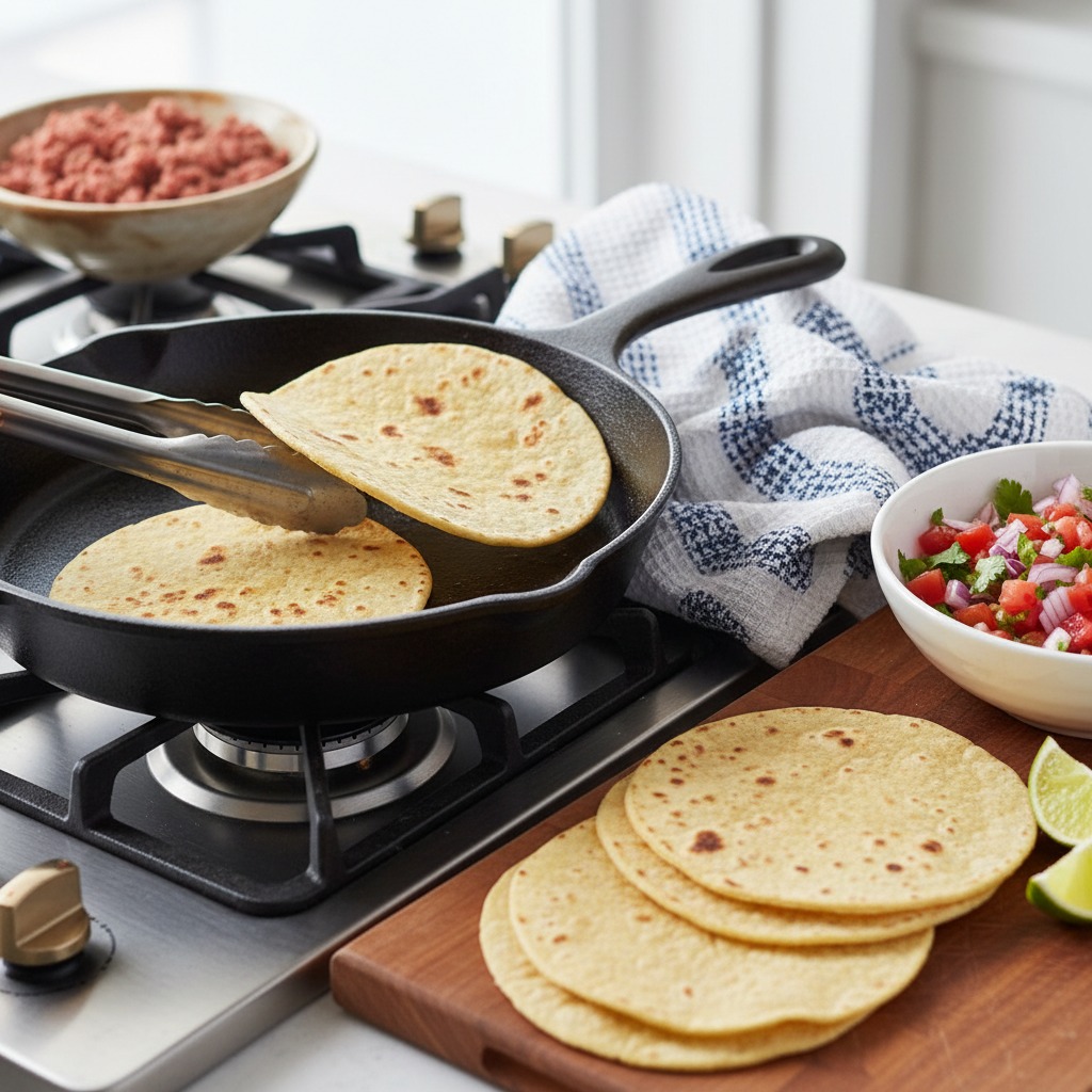 Warm the tortillas