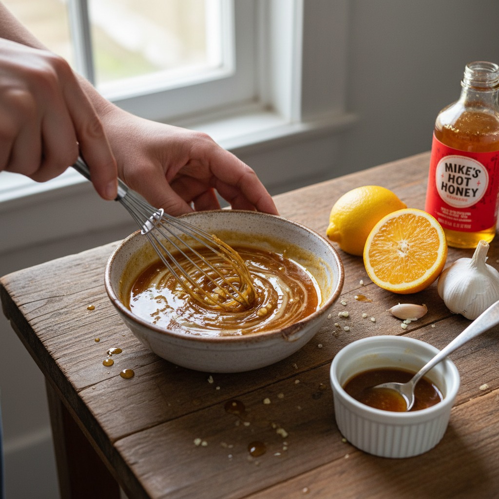 Make the citrus hot-honey glaze