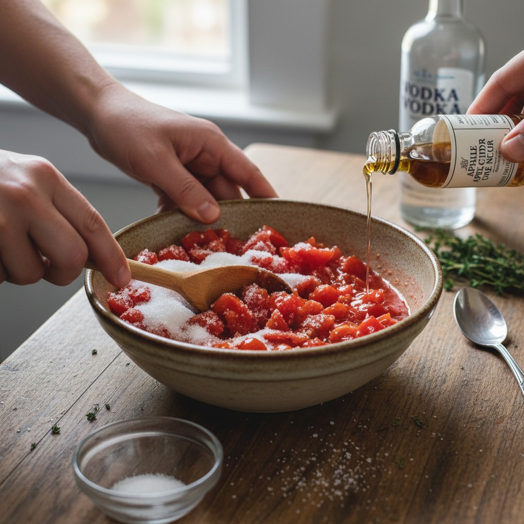 Make the tomato shrub base