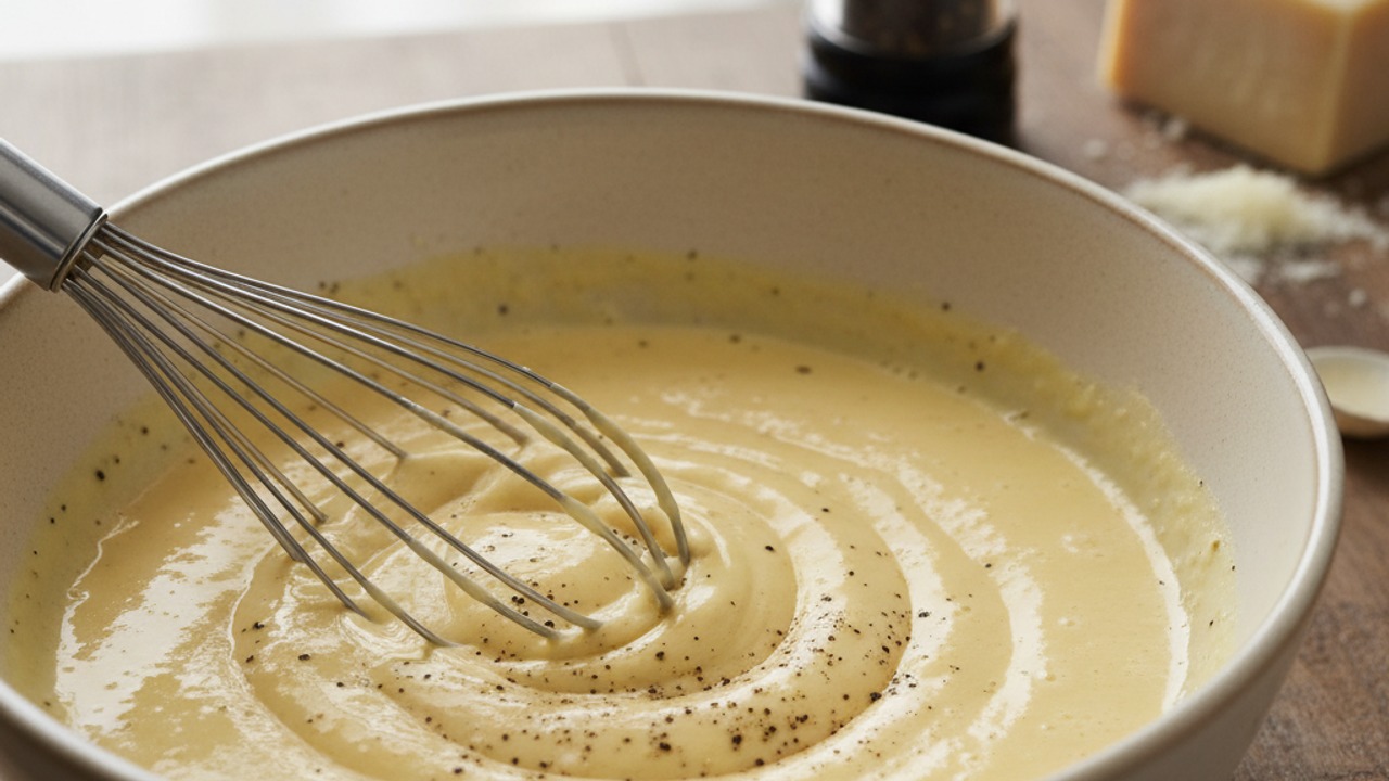 Whisk the egg-cheese mixture