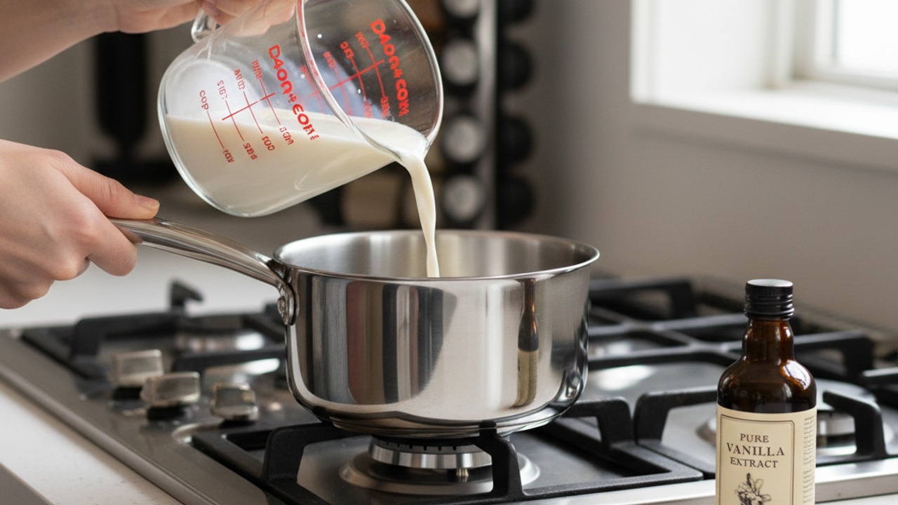 Heat and flavor the milk