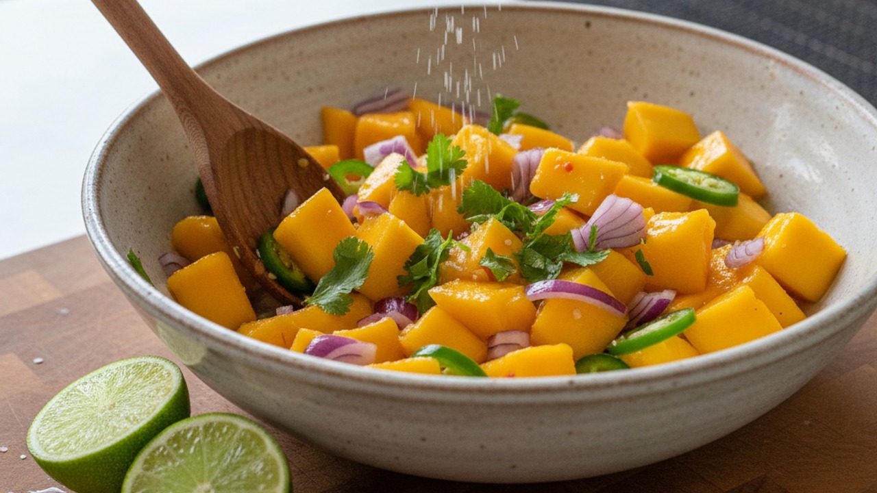 Make the spicy mango salsa