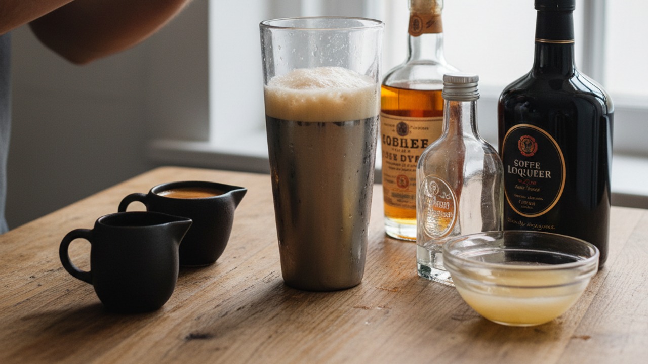 Combine ingredients and dry shake