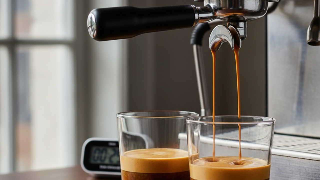 Brew and cool the espresso