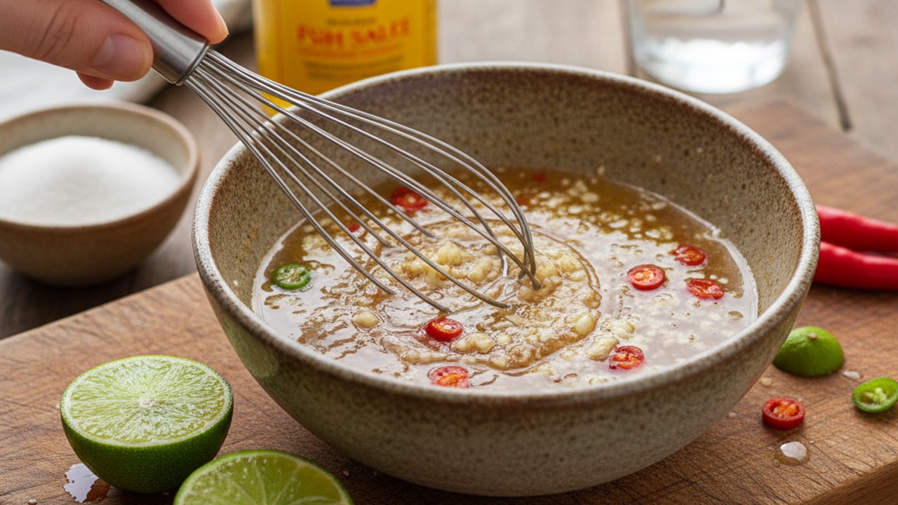 Make nuoc cham (classic dipping sauce)