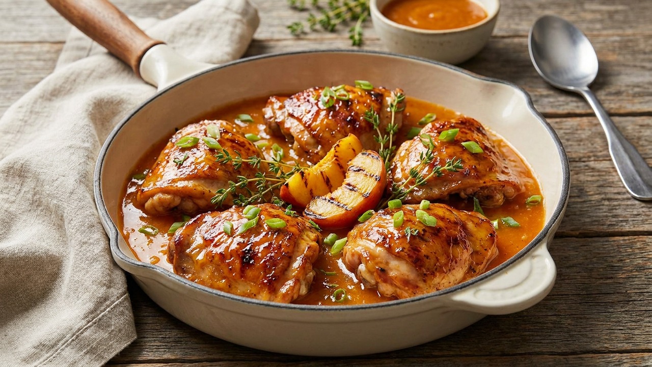 Stovetop Peach BBQ Chicken