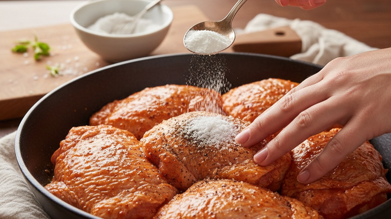 Dust with baking powder for extra crisp