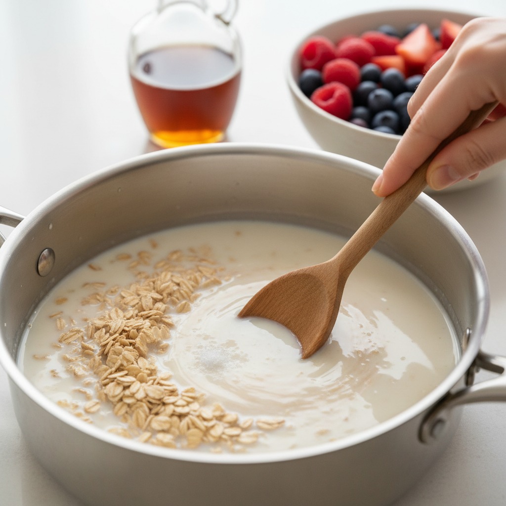 Combine oats and liquids