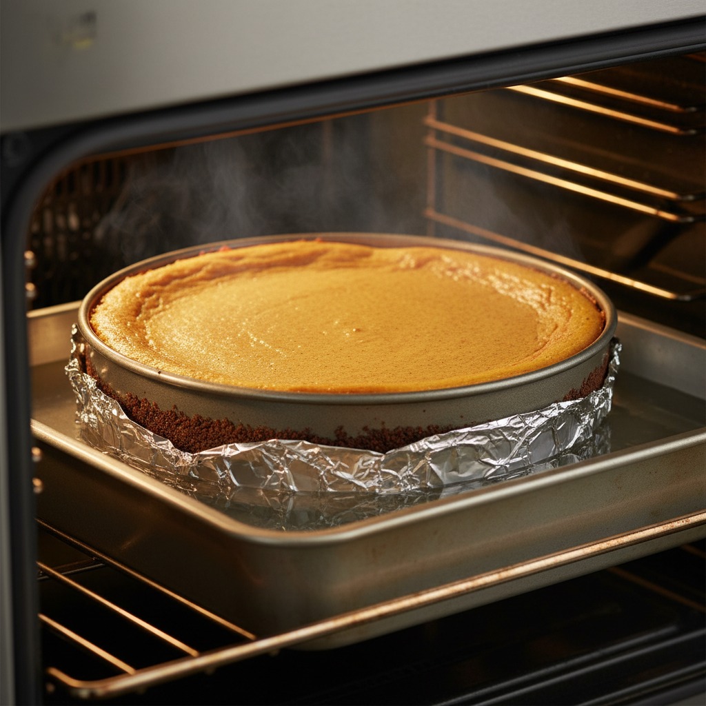 Bake in a water bath until set