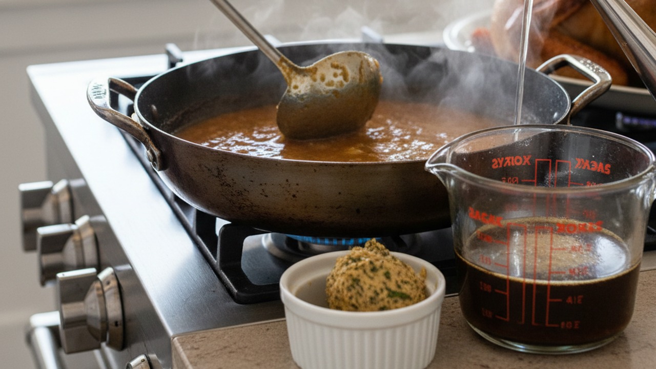 Optional pan sauce from drippings