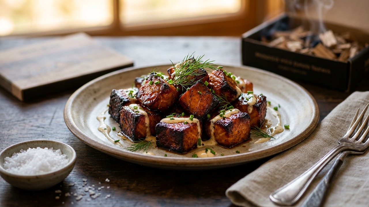 Smoked Salmon Belly Burnt Ends