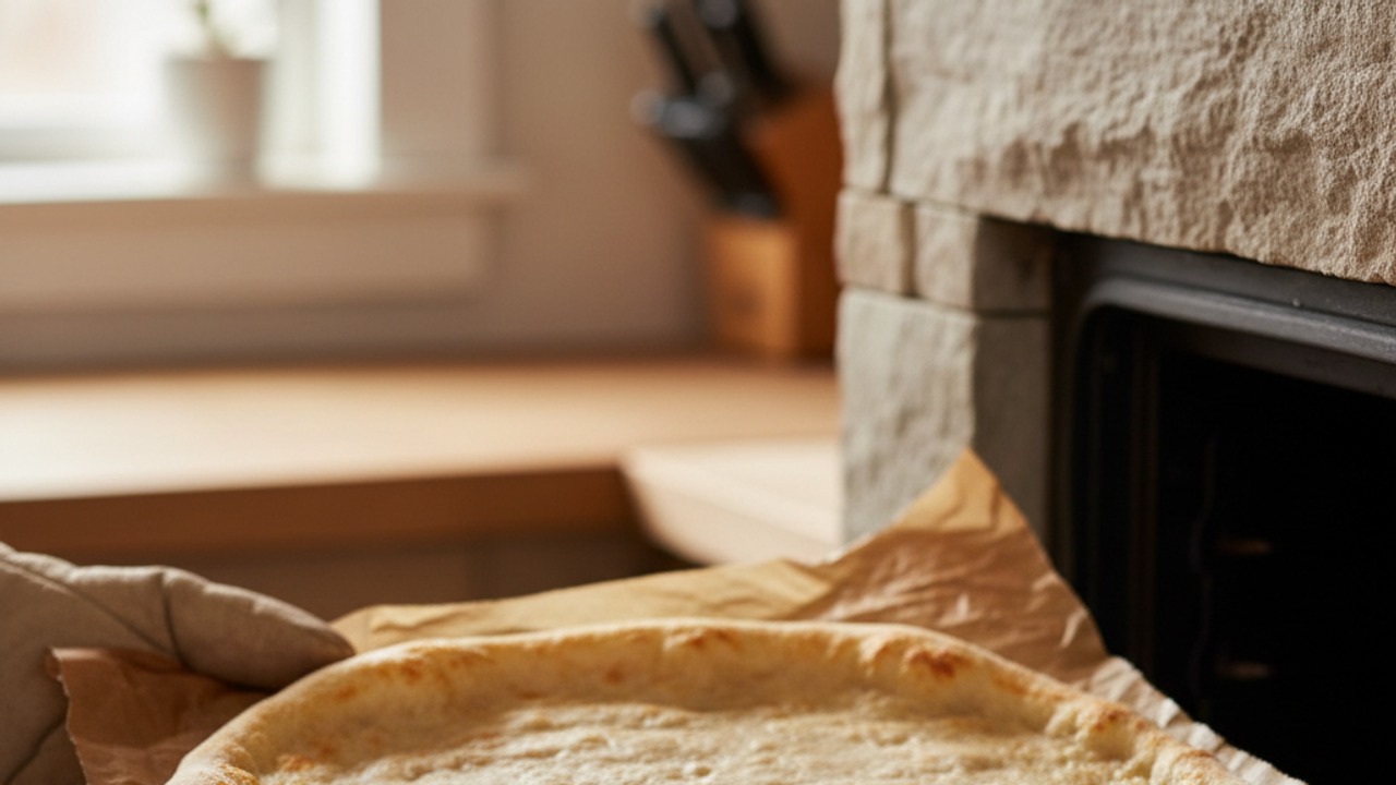 Shape the thin crust and par-bake