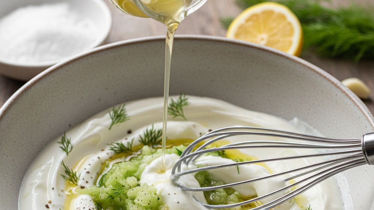 Make the tzatziki-style marinade