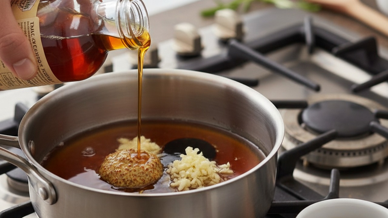 Make the maple-bourbon marinade
