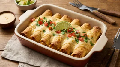 Baked Chicken Taquito Tacos with Three-Cheese Sauce (Kid-Friendly Oven-Baked)