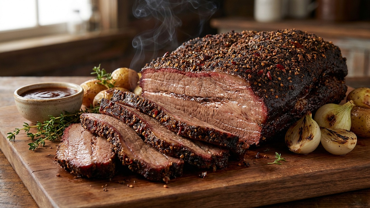 Smoked Beef Brisket Roast with Coffee-Chile Rub and Texas Crust