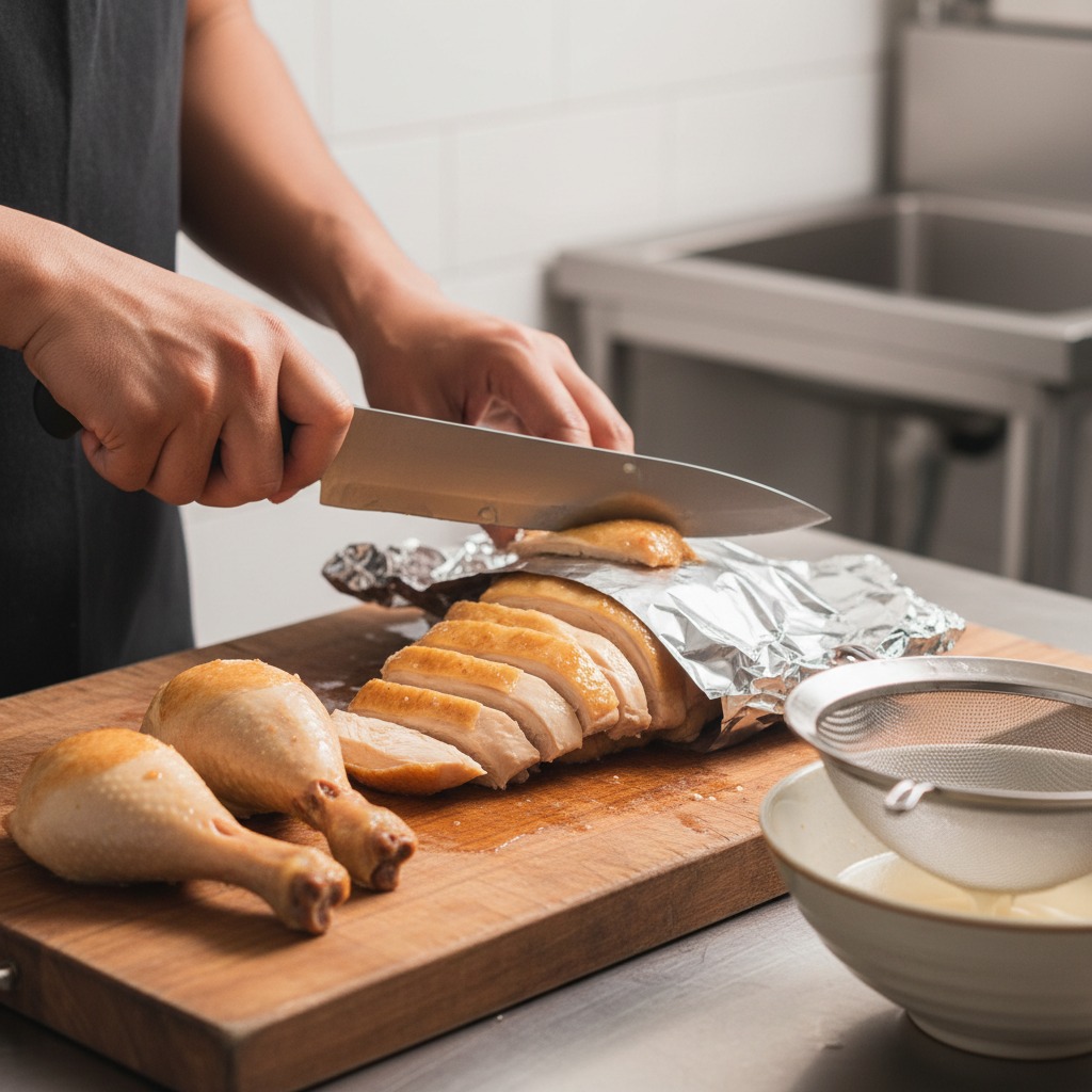Carve the chicken