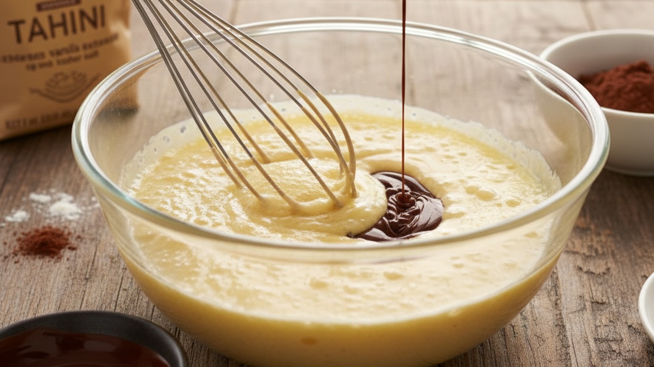 Whisk eggs, sugar and flavorings