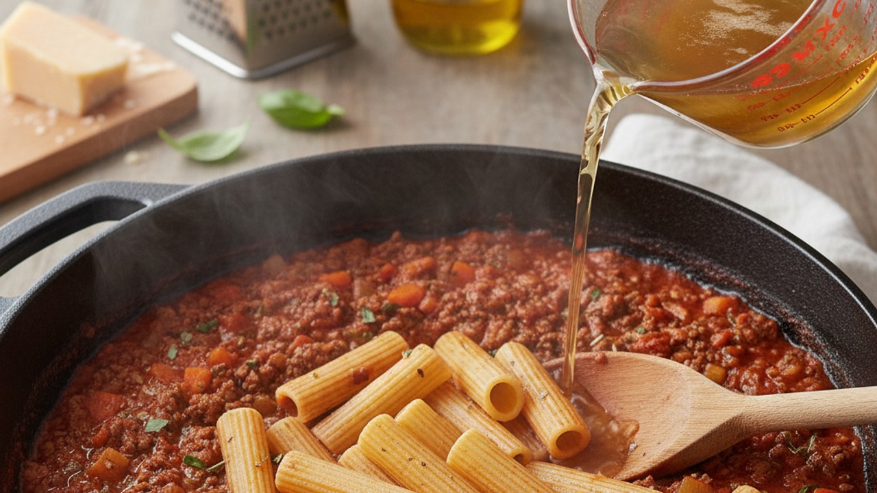 Cook the pasta in the sauce