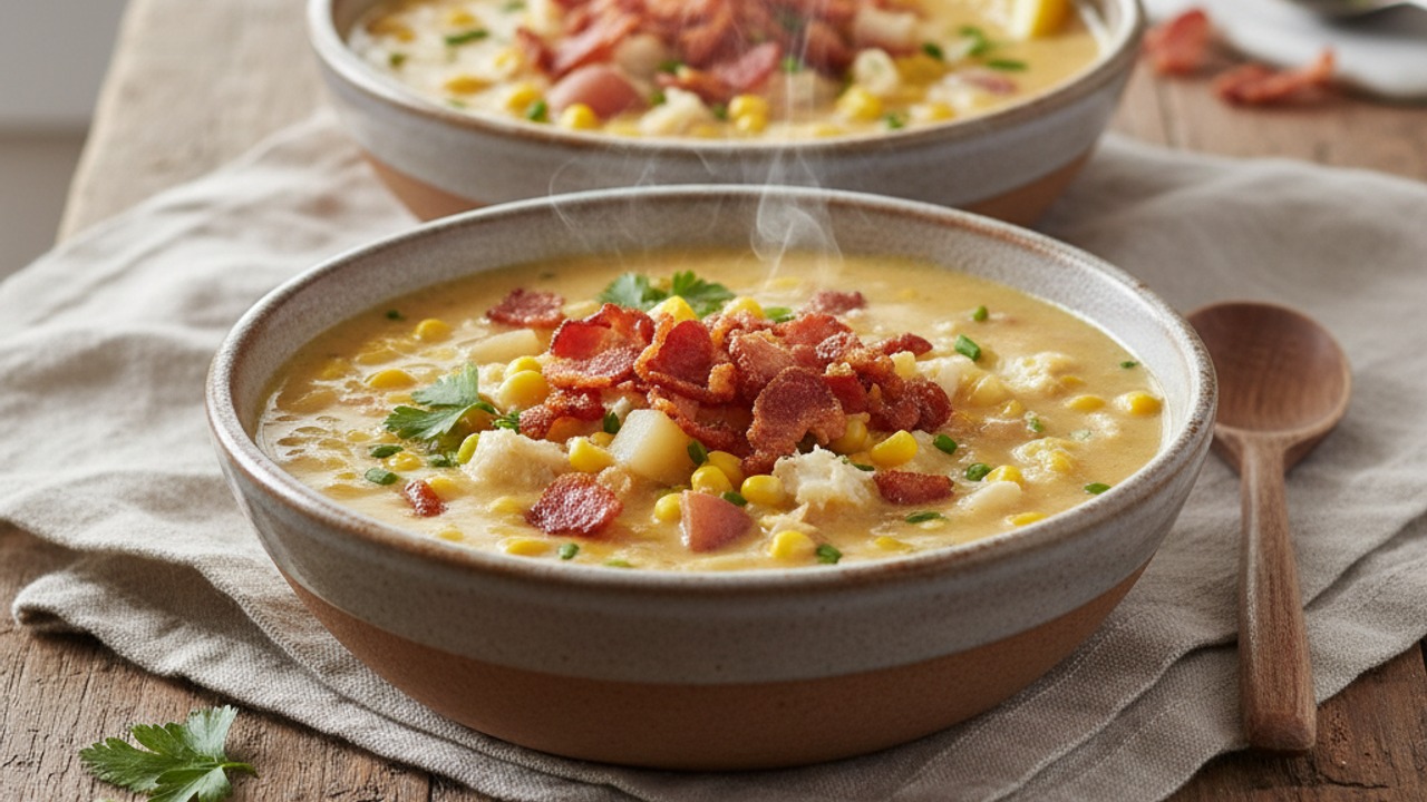 Serve with bacon and garnish