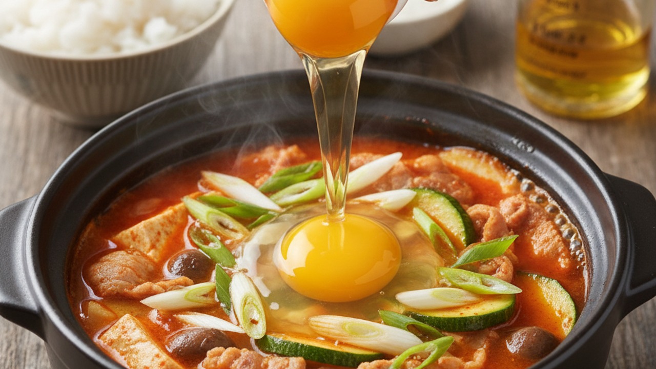 Finish with egg and green onions