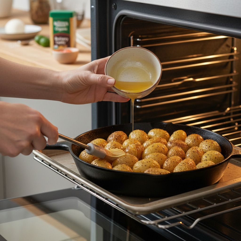 Roast and baste with butter