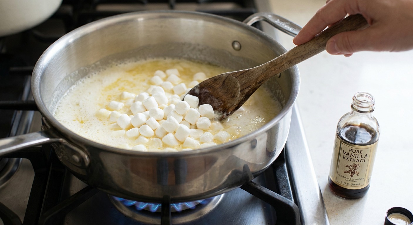 Melt butter and marshmallows
