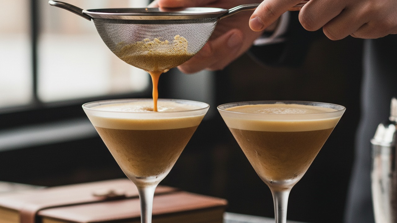 Strain into chilled glass