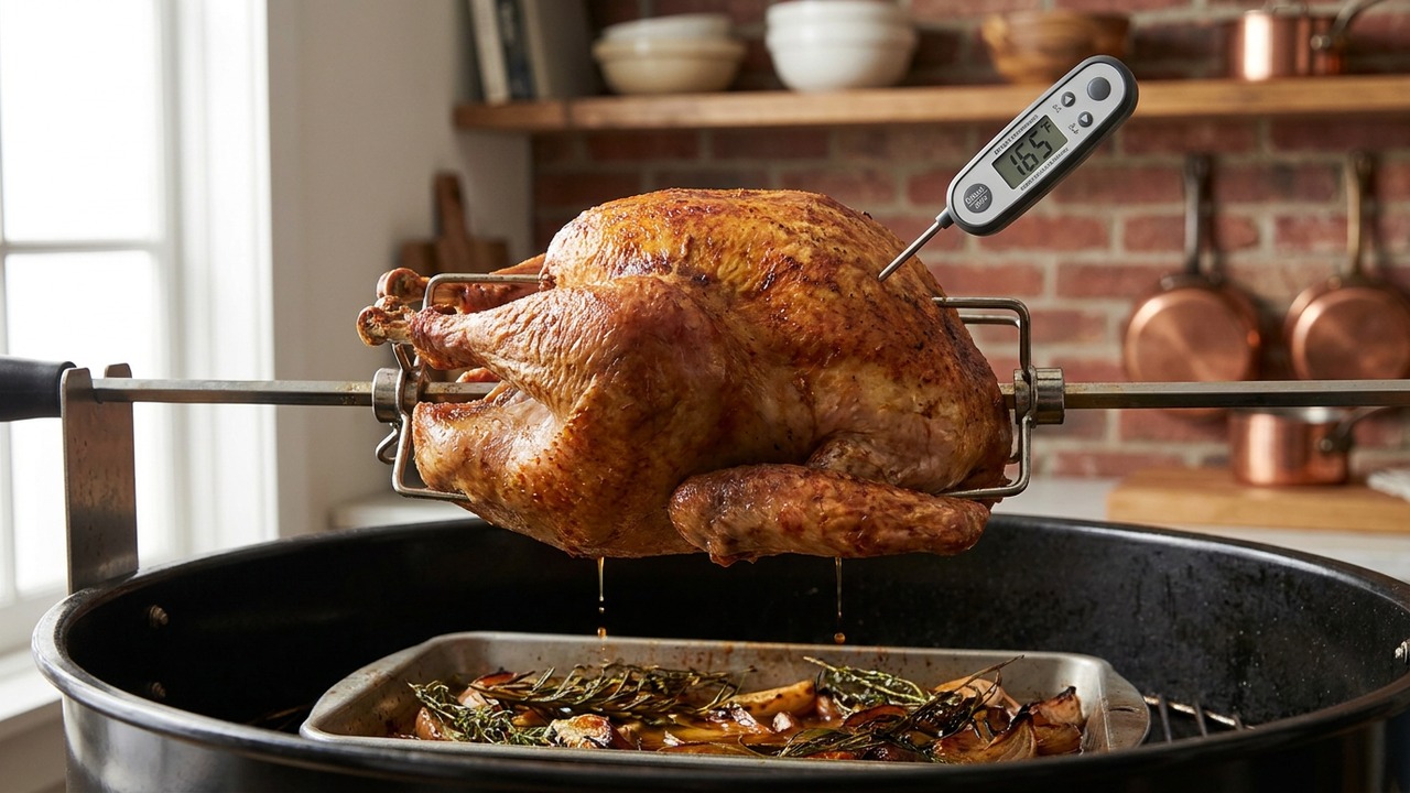 Roast on the rotisserie until done