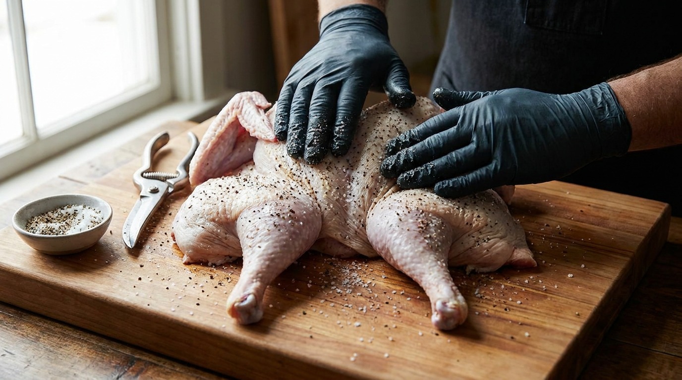 Spatchcock and dry-brine the turkey