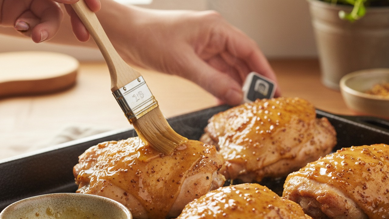 Brush with glaze and finish baking