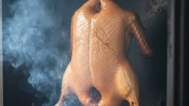 Cold/hot smoke the duck